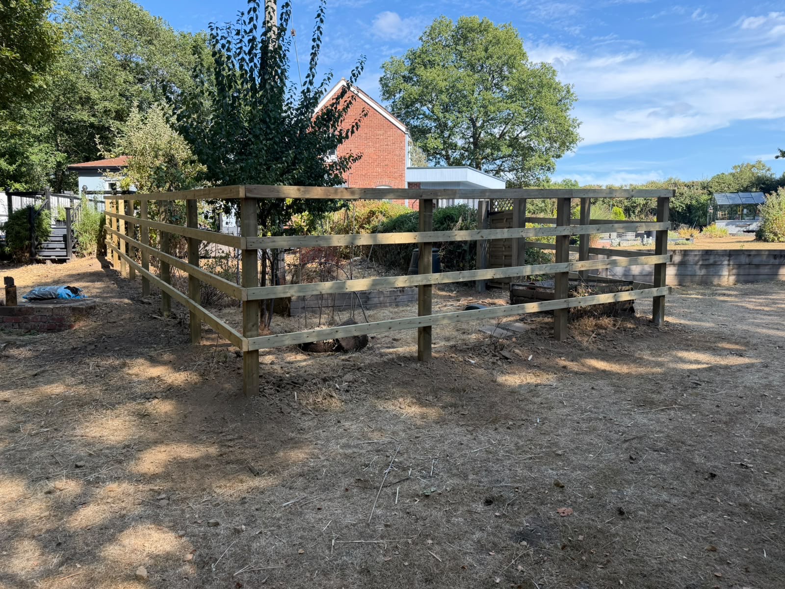 New post-and-rail fencing installed by ProEdge